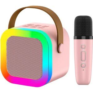 Kids Pink Microphone Machine for Girls Ages 4, 5, 6, 7, 8, 9, 10, 12 +Year Old